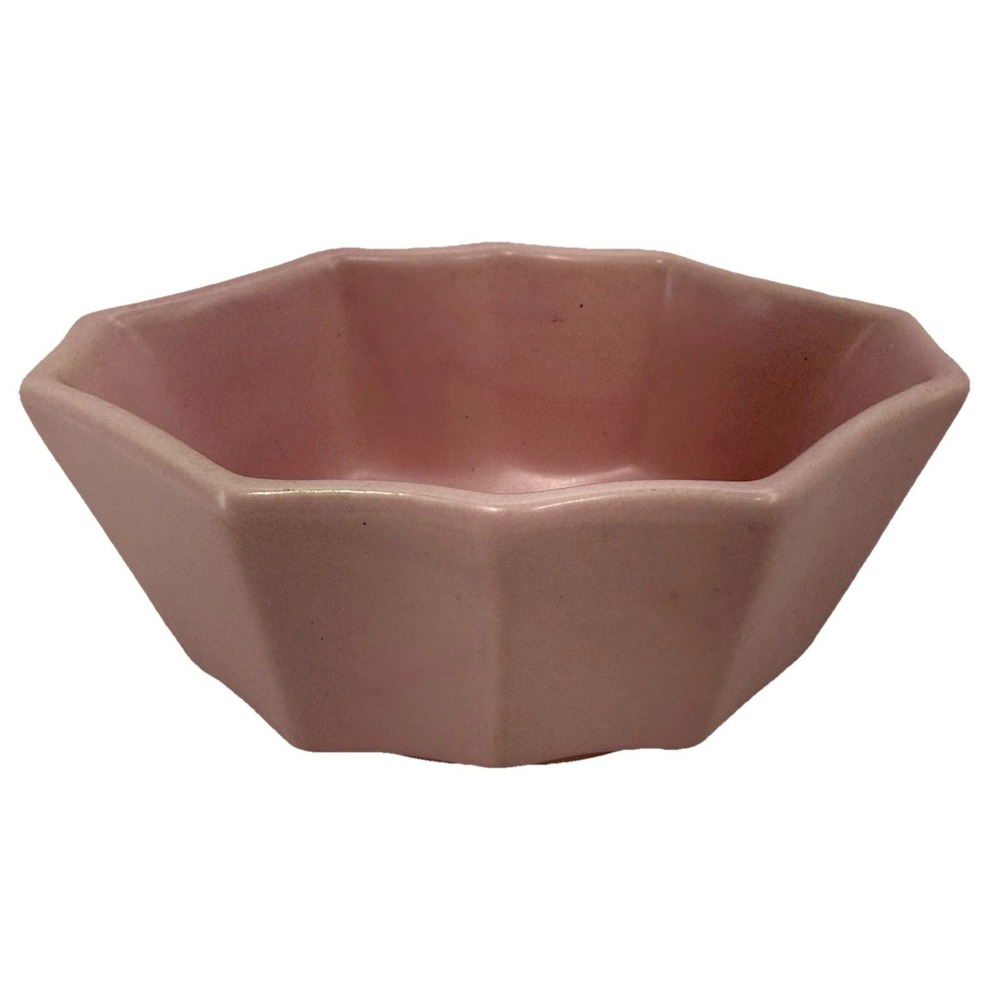 Hull Pottery Dish #447 10 Paneled Pink 6" X 4" Planter A.E. Hull Made‎ In USA